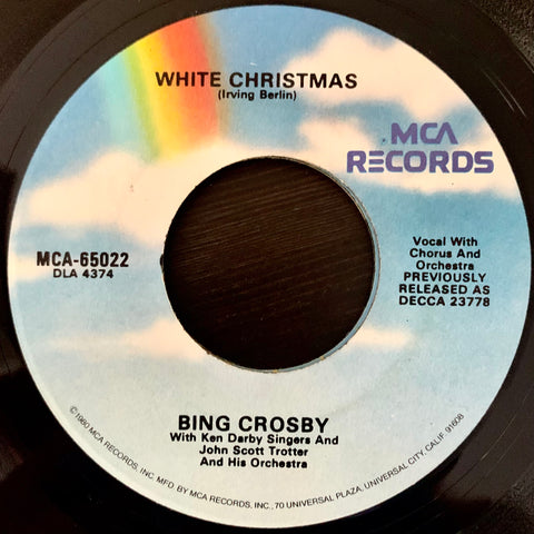 CROSBY, BING - "White Christmas" / "God Rest Ye Merry Gentlemen" [1980] 7" single. USED