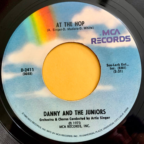 DANNY & THE JUNIORS "At The Hop" / "Rock And Roll Is Here To Stay" [1980] 7" single. USED