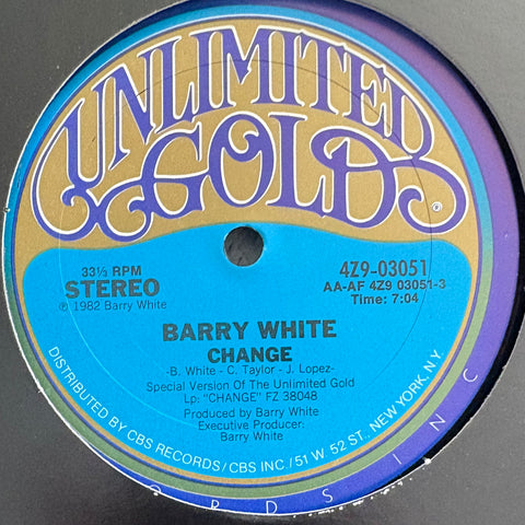 WHITE, BARRY - "Change" + 2 more [1982] 12" single. USED