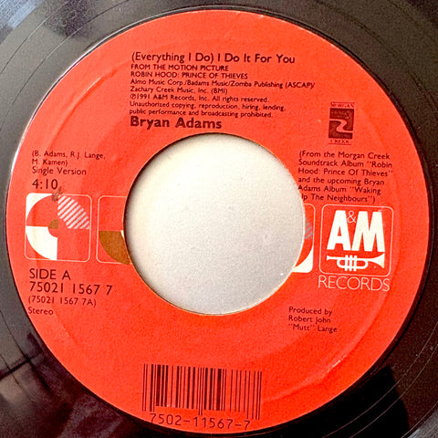 ADAMS, BRYAN - "(Everything I Do) I Do It For You (single version)" / "(Everything I Do) I Do It For You" [1991] USED