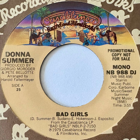 SUMMER, DONNA - "Bad Girls" [1979] promo Mono / Stereo. USED