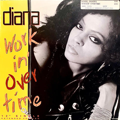 ROSS, DIANA - "Workin' Overtime" [1989] 12" single, 3 mixes. USED