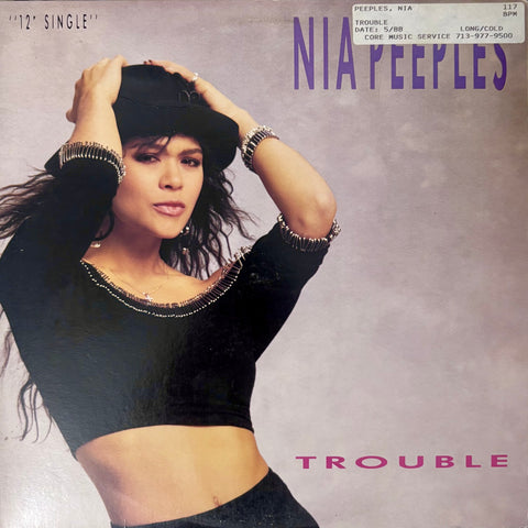 PEEPLES, NIA - "Trouble" [1988] 12" single, 4 mixes. USED