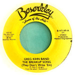 KHIN, GREG - "The Breakup Song" / "When The Music Starts" [1981] 7" single. USED