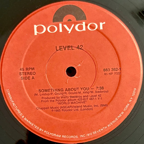 LEVEL 42 - "Something About You" / "Coup D'etat" [1985] 12" single, 45RPM. USED