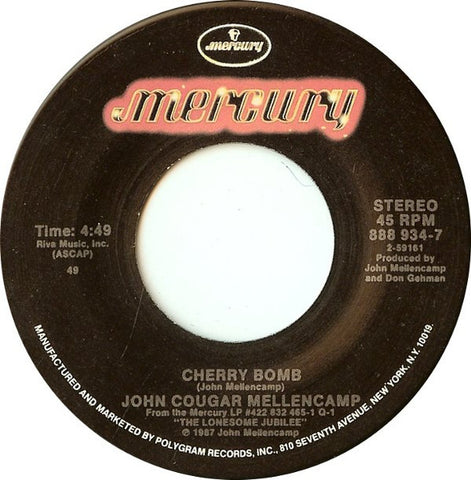 MELLENCAMP, JOHN COUGAR - "Cherry Bomb" / "Shama Lama Ding Dong" [1987] 7" single. USED