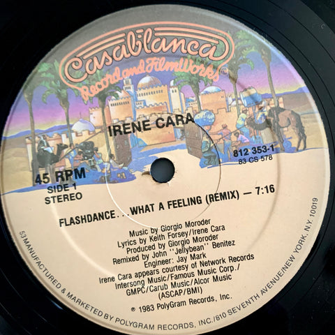 CARA, IRENE "Flashdance (remix)" / "Found It" [1983] 12" single. USED