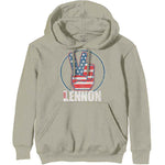 HOODIE - John Lennon Peace Fingers US Flag