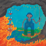 KING GIZZARD & THE LIZARD WIZARD - Fishing For Fishies [2024] Limited Edition, "Oil Spill" Black & Blue Colored Vinyl. NEW