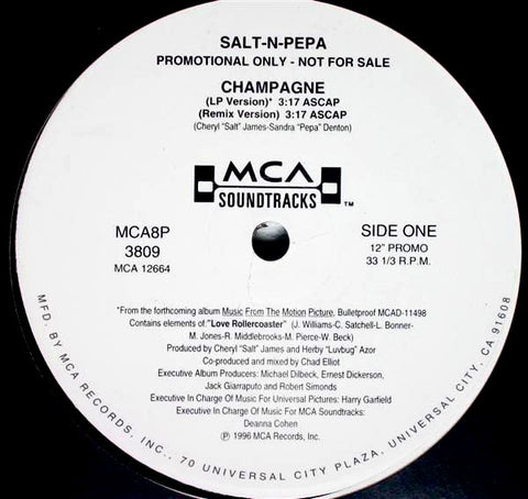 SALT-N-PEPA "Champagne" [1986] promo 12" single. USED