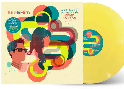 SHE & HIM - Melt Away: A Tribute To Brian Wilson [2022] Ltd Ed, Translucent Lemonade Colored Vinyl, Indie Exclusive. NEW
