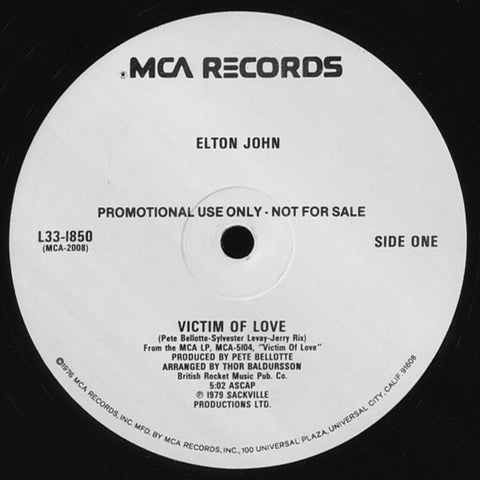 JOHN, ELTON "Victim of Love" [1979] promo 12" single. USED
