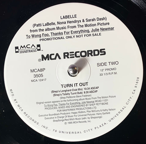 LABELLE "Work It Out" [1995] promo 12" single, 4 mixes. USED
