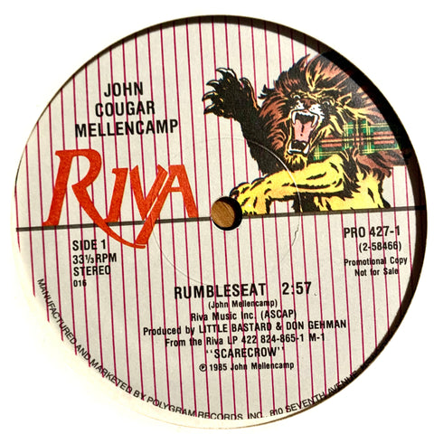 MELLENCAMP, JOHN COUGAR "Rumbleseat" [1985] promo 12" single. USED