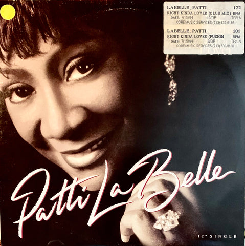 LABELLE, PATTI "The Right Kinda Lover" [1994] 12" single, 3 mixes. USED
