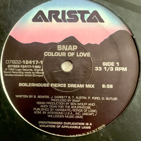 SNAP - "Colour of Love" [1992] 12" single. USED