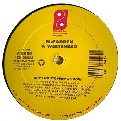 McFADDEN & WHITEHEAD "Ain't No Stoppin' Us Now" / THE JONES GIRLS "You Gonna Make Me Love Somebody Else"  [1987] 12" maxi single. USED