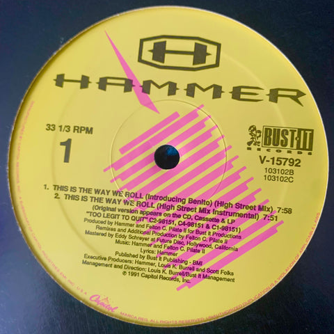 HAMMER "This Is The Way We Roll" [1991] 12" single, 4 mixes. USED