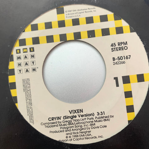 VIXEN "Cryin' (single version)" / "Desperate" [1988] 7" single. USED