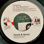 DAVID & DAVID "Welcome to The Boomtown" / "A Rock For the Forgetten" [1986] 7" single. USED