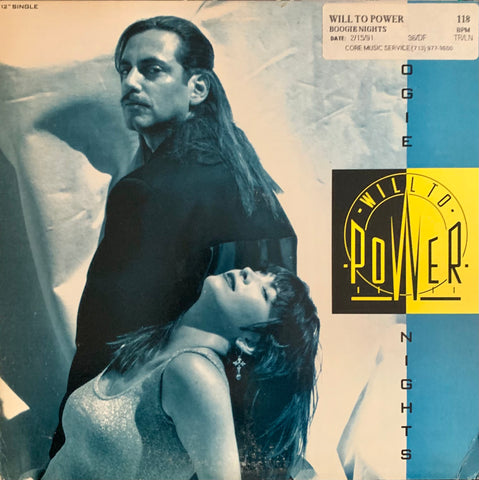 WILL TO POWER "Boogie Nights" [1991] 4 mixes, 12" single. USED