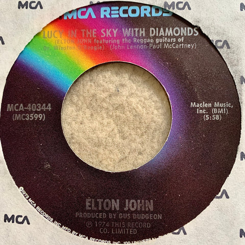 JOHN, ELTON "Lucy in the Sky With Diamonds" / "One Day at a Time" [1974] 7" single. USED