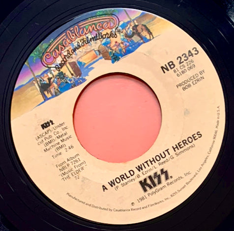 KISS "A World Without Heroes" / "Dark Light" [1981] USED