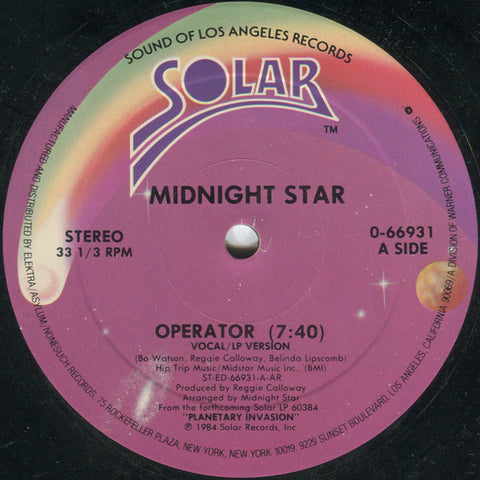 SHALAMAR "Operator" / "Playmates" [1984] 12" single. USED